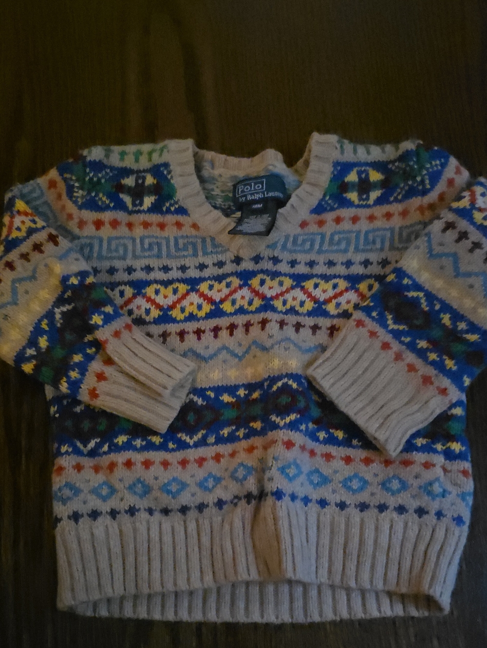 Polo by Ralph Lauren Beige Multicolor Fair Isle Sweater